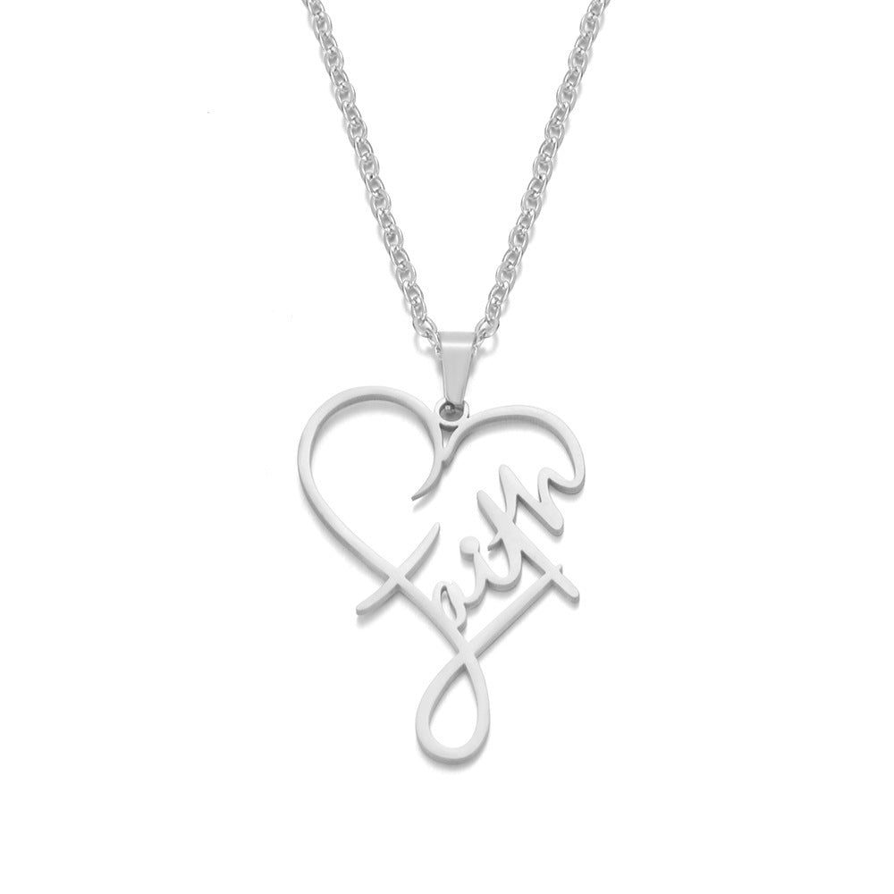 AMAZING GRACE Necklace - Faith English Name Gift Jewelry