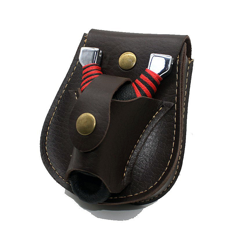 Slingshot – sac tout-en-un, sac de ceinture en cuir, sac à billes en acier, les billes sont durables et ne se déforment pas à l'extérieur