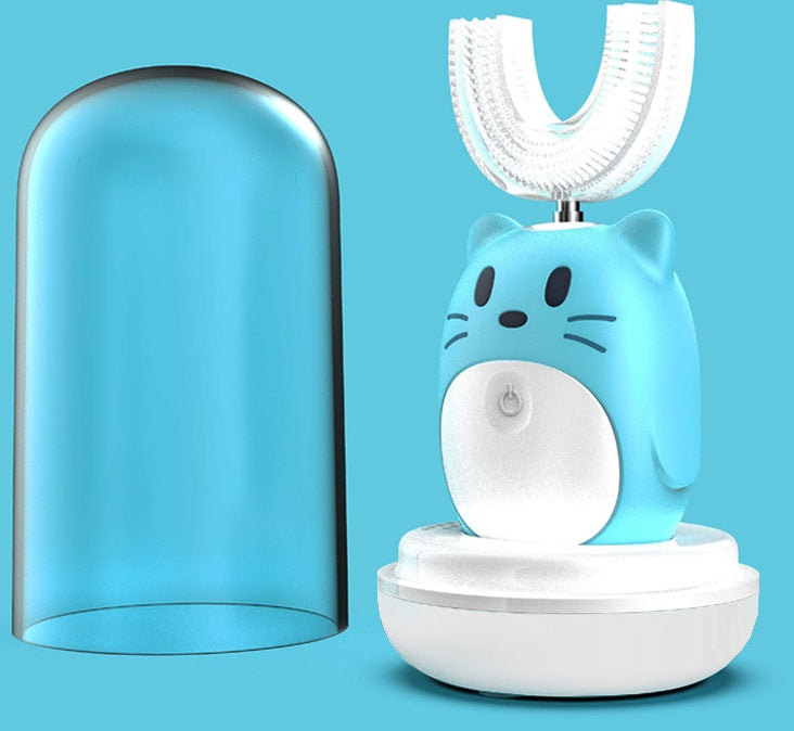 Smart ultraljuds-eltandborste för barn, automatisk rengöring, U-formad tandborste, bärbar babyprodukt