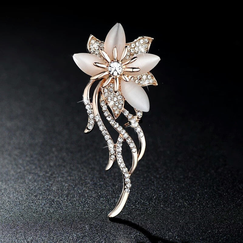 Elegant Swedish Crystal Brooch