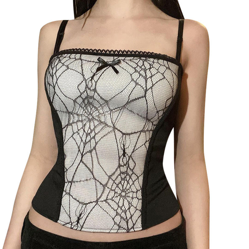 Spider web Tank Tops - Kawaii, Gothic, Punk, Dark, Street, Aesthetic, y2k Tops