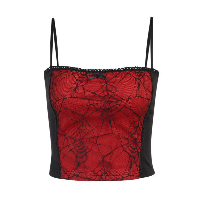 Spider web Tank Tops - Kawaii, Gothic, Punk, Dark, Street, Aesthetic, y2k Tops