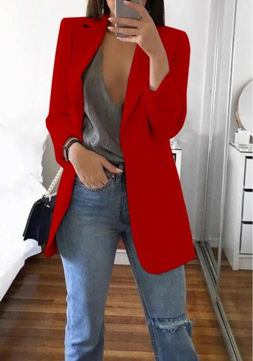 Lapel Slim Cardigan Temperament Blazer - Sophisticated Versatile High-Quality Comfortable Flattering Elegant
