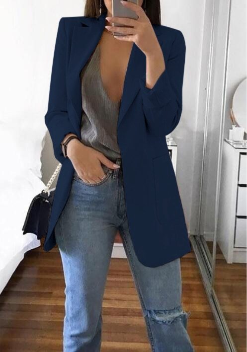 Lapel Slim Cardigan Temperament Blazer - Sophisticated Versatile High-Quality Comfortable Flattering Elegant