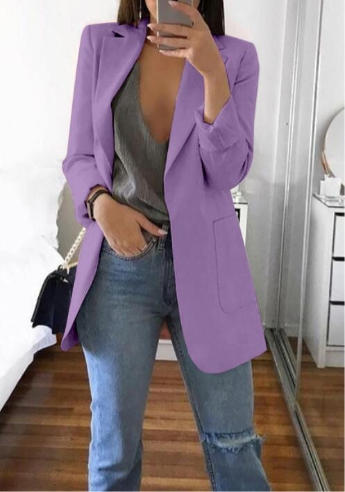 Lapel Slim Cardigan Temperament Blazer - Sophisticated Versatile High-Quality Comfortable Flattering Elegant