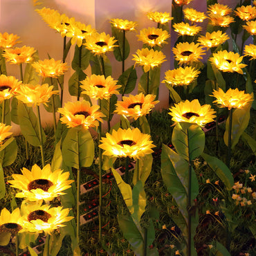 LED Solar Sunflower Lamps Solar Lights Decorative Lights Outdoor Garden Lawn Lamp Patio Porch Garden Decoration