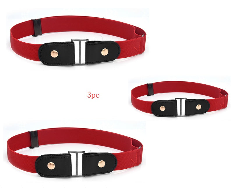 Men's Leather Slim Stretch Invisible Jeans Lazy Belt - Seamless Comfort
