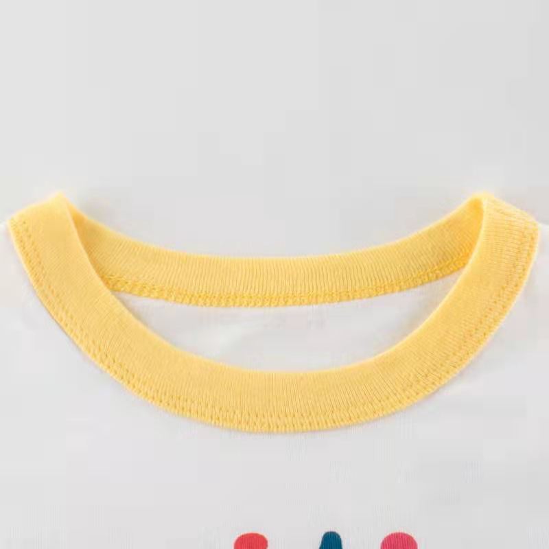 Girls Alphabet Pattern T-Shirt - Cartoon Short Sleeve Kids Clothing
