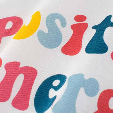 Girls Alphabet Pattern T-Shirt - Cartoon Short Sleeve Kids Clothing