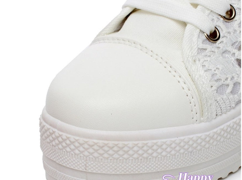 Women's Canvas Daddy Shoes - Trendy Casual Footwear - Street Style Collection