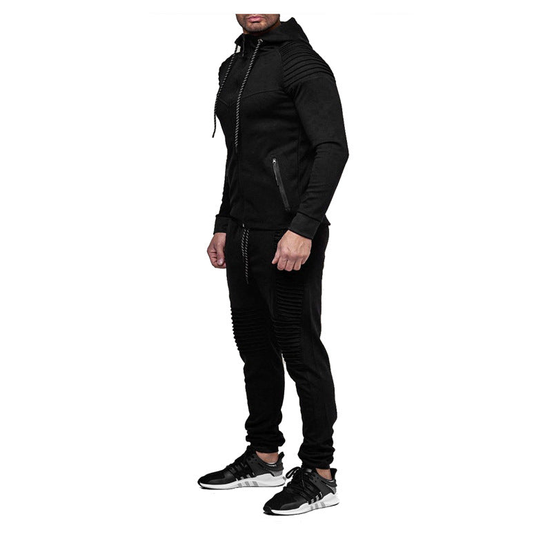 Ensemble de pull à fermeture éclair pour cardigan de sport mince pour hommes
