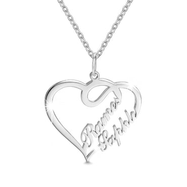 Double Heart Necklace Personalized Necklace Heartfelt Gifts Stainless Steel for Women