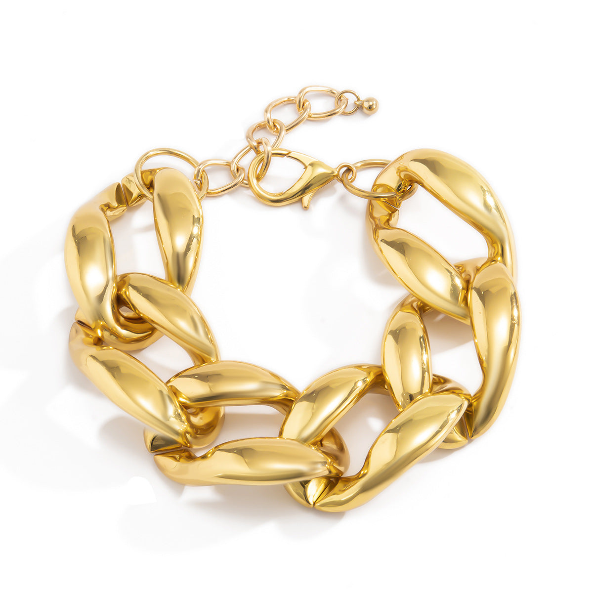 Bracelet de cheville Unique pour femmes, grande chaîne épaisse, mode couleur or, serrure, breloque, roche torsadée, acrylique, sandale de pied unisexe