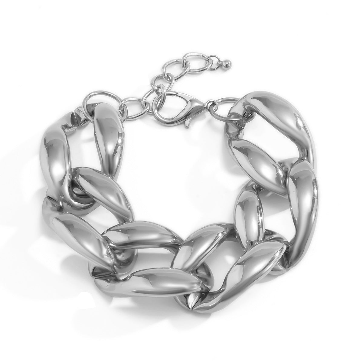 Bracelet de cheville Unique pour femmes, grande chaîne épaisse, mode couleur or, serrure, breloque, roche torsadée, acrylique, sandale de pied unisexe