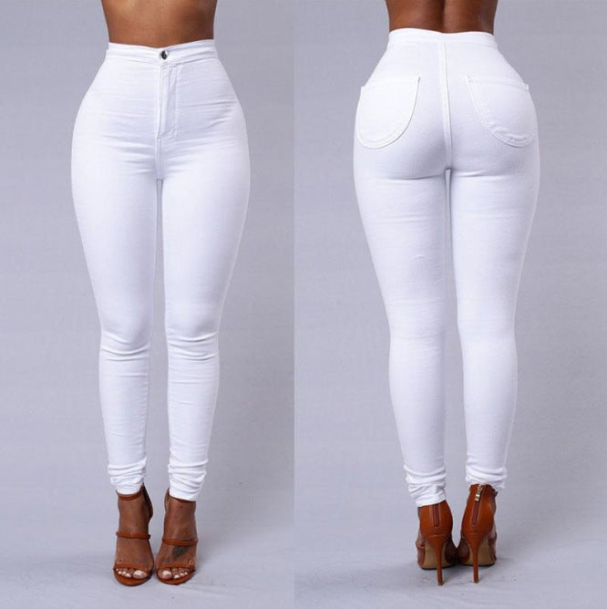 Leggings thin waist stretch pencil pants tight candy colored jeans