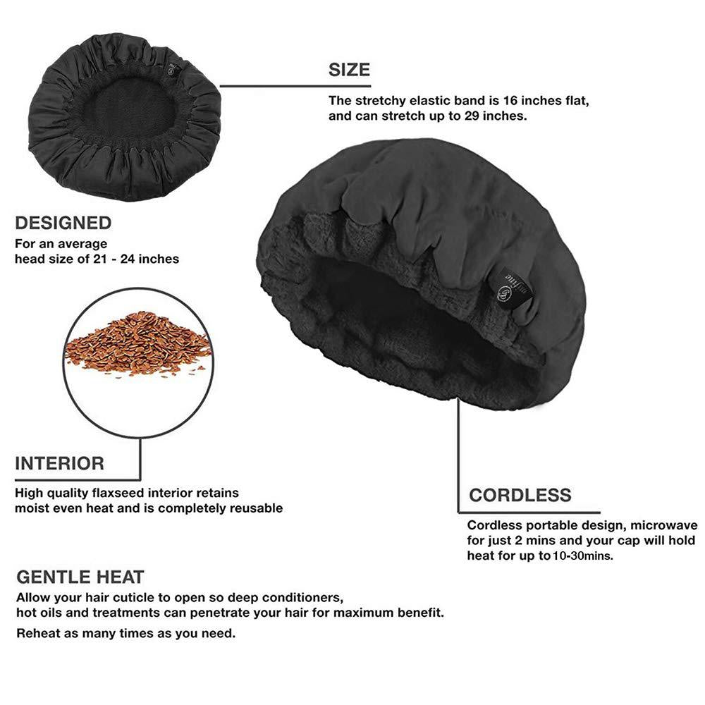 Flaxseed Hair Care Cap - Cotton Cloth - 25cm - 3 Colors - 90% Flaxseed Content - Dry Hair Treatment