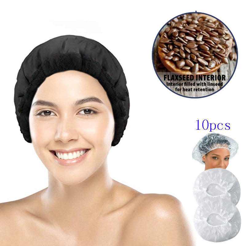 Flaxseed Hair Care Cap - Cotton Cloth - 25cm - 3 Colors - 90% Flaxseed Content - Dry Hair Treatment