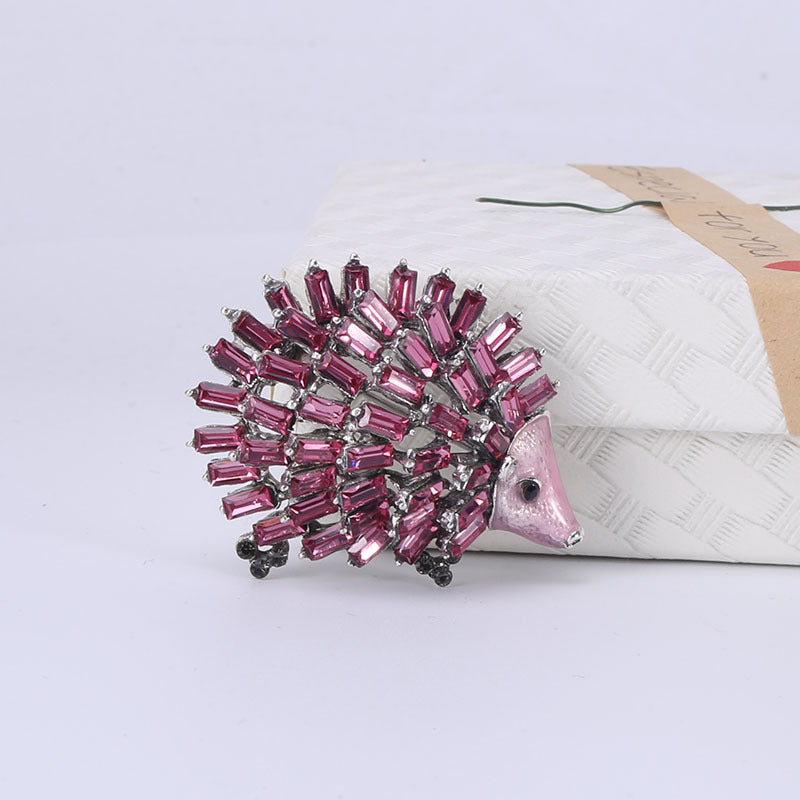 Rhinestone Hedgehog Brooch - All-match Clothing Accessory