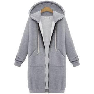 Sweat à capuche long hiver tröja kvinnors jacka et long tjock skjorta