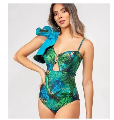 Badkläder Baddräkt Dam Bikini Sexig Simning Röd Hög midja