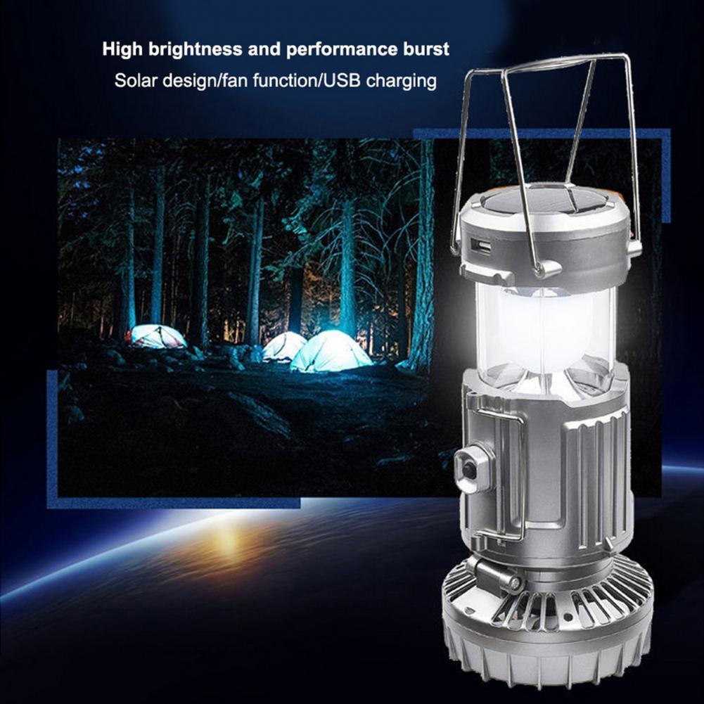 Solar Electric Fan Life Waterproof Panel Charging Double Switch Camping Solar Electric Fan for Climbing