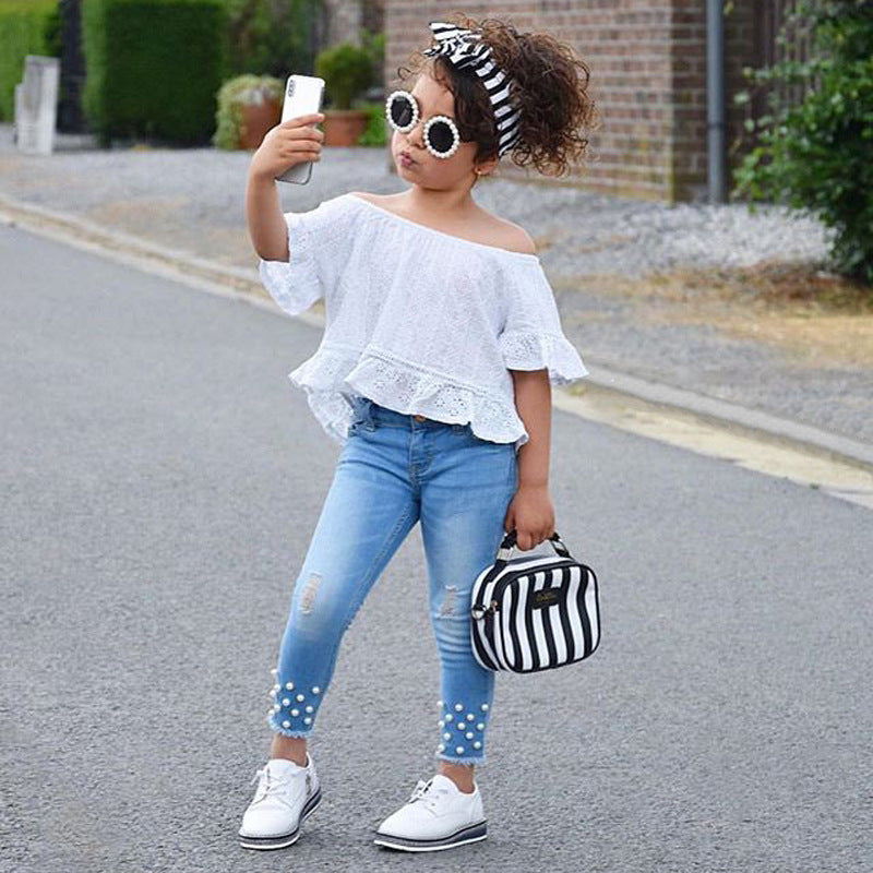 Chemise et short pour filles, vêtements pour enfants, ensemble pour bébés