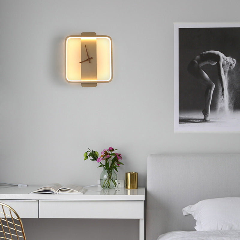 Lampe à modeler nordique Vägglampa sovrum Sänglampa klocka