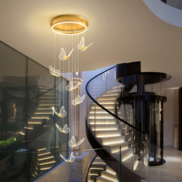 Living Room Loft Personality Dining Room Revolving Duplex Chandeliers