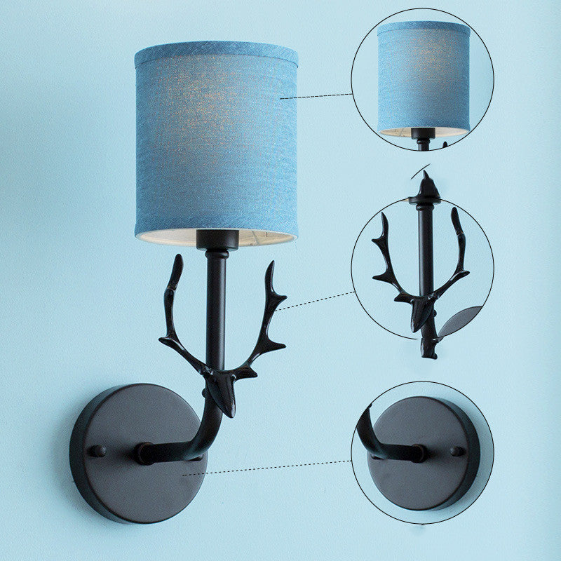 Modern Bedroom Hallway Wall Lamp Iron Antlers Living Room Hotel Lamps