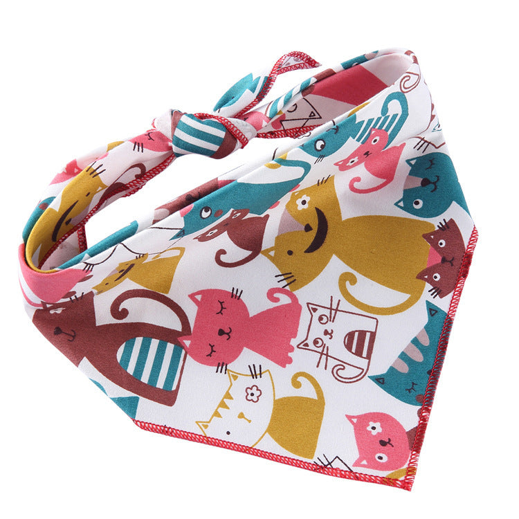 Bandana réglable en coton pour animaux de compagnie, foulard triangulaire pour chat, serviette de salive douce, accessoires pour petits, moyens et grands chiens