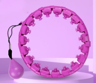 Professional Adjustable Smart Hula Hoop - ABS No-Fall Technology (18/21/24 Knots, Pink/Purple)