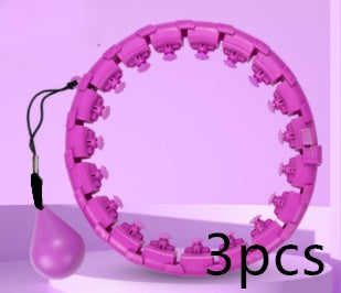 Professional Adjustable Smart Hula Hoop - ABS No-Fall Technology (18/21/24 Knots, Pink/Purple)