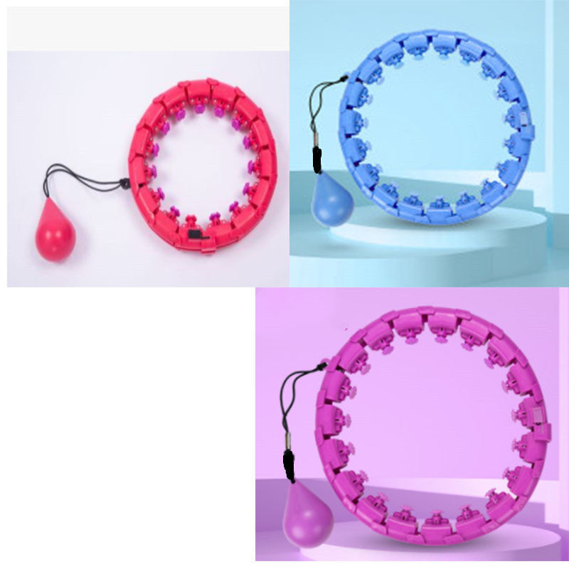 Professional Adjustable Smart Hula Hoop - ABS No-Fall Technology (18/21/24 Knots, Pink/Purple)