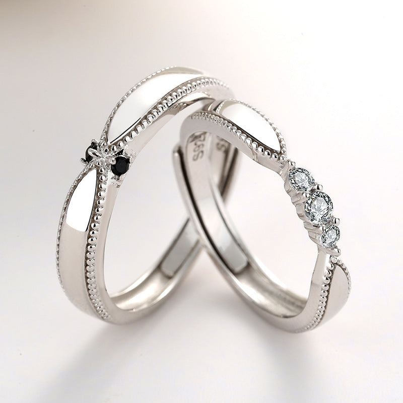 Bague coréenne en argent pour amoureux des anges, bague de mariage, de fiançailles, pour hommes et femmes, vente en gros, fabricant de bagues