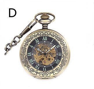 Romaji Hollow Pocket Watch With Gear Parts - Traditional Craftsmanship Industrial Charm Intricate Elegant Watchmaking