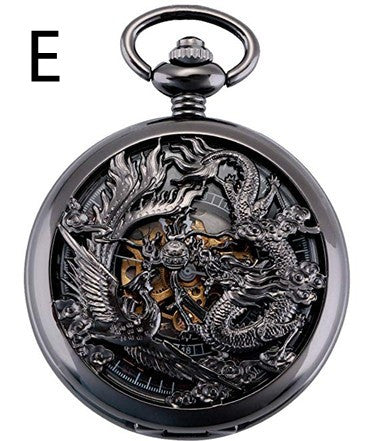 Romaji Hollow Pocket Watch With Gear Parts - Traditional Craftsmanship Industrial Charm Intricate Elegant Watchmaking