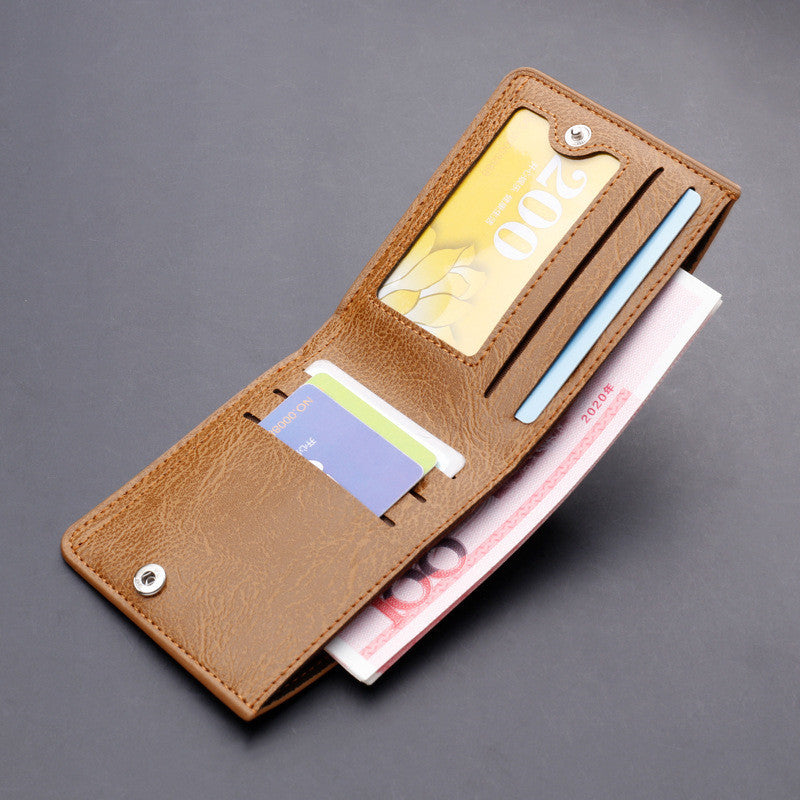 Button Wallet Card Men's Wallet Can Hold Driver's License