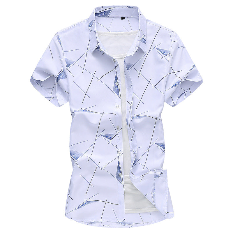 Chemise à fleurs en coton à manches courtes pour hommes Chemises habillées pour hommes