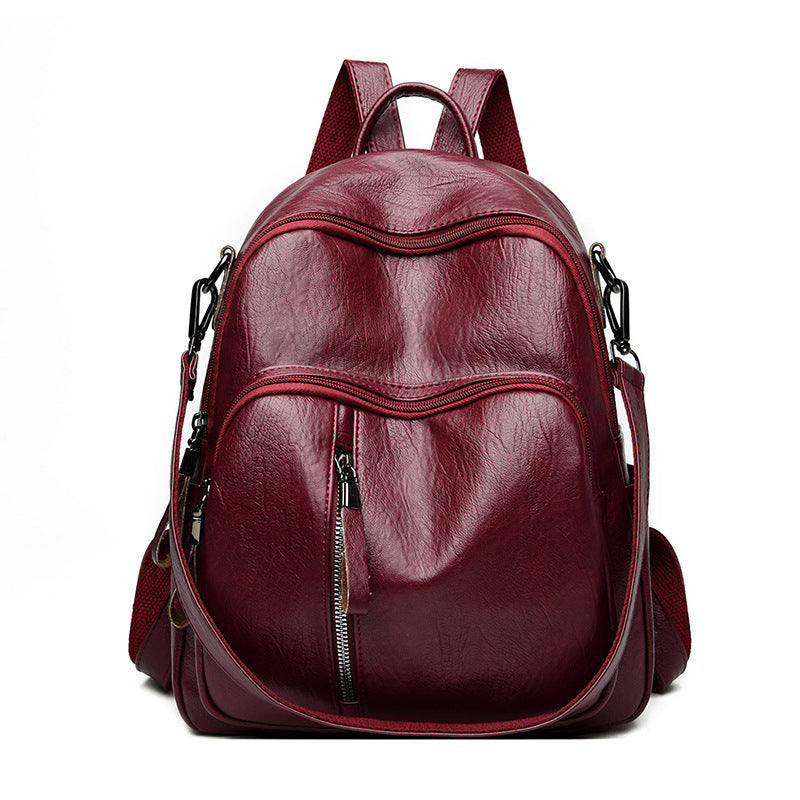 New Korean Ladies PU Backpack Fashion Tide All-Match Leisure Travel Backpack Bag