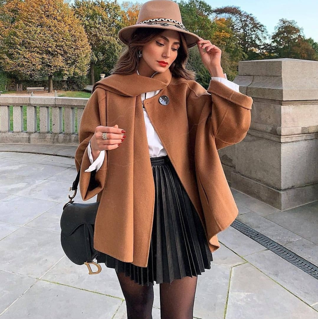 Draped Pleated Knitted Mini Skirts Women Winter Short Skirt - Elegant Draping