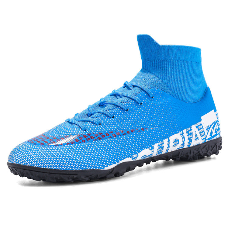 Men Soccer Shoes High Ankle Football Boots Cleats Grass Training