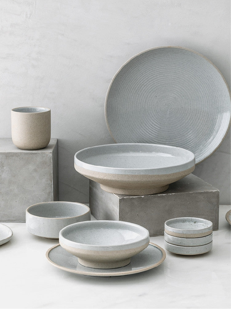 Household Dinner Plate, Flat Plate, Bowl and Plate Set