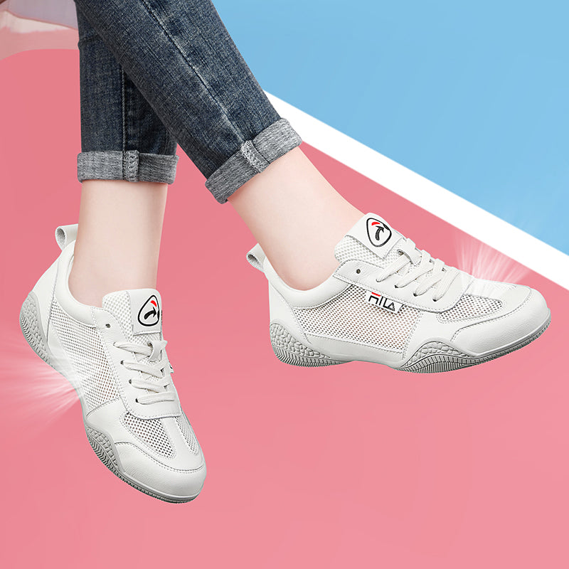 Women's Leather Summer Single Shoes - Cross Strap Mesh Design