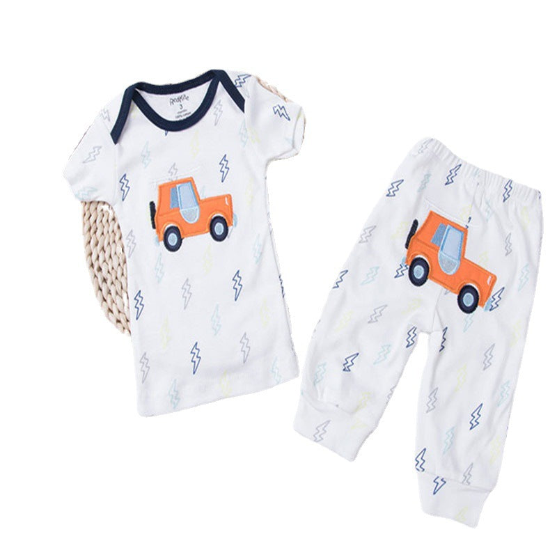 Barnkläder Kortärmade pojkar och flickor Hemkläder Sommar Baby Underkläder Pyjamas Set