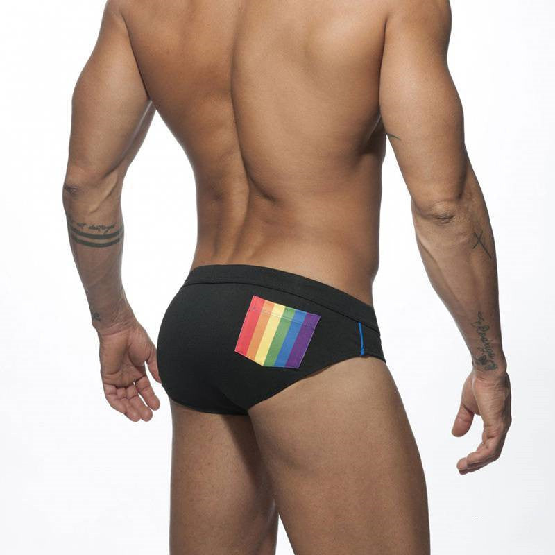 Rainbow Pocket Slip de bain Sexy agressif taille basse pour hommes