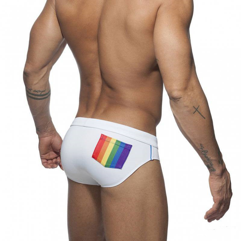 Rainbow Pocket Slip de bain Sexy agressif taille basse pour hommes