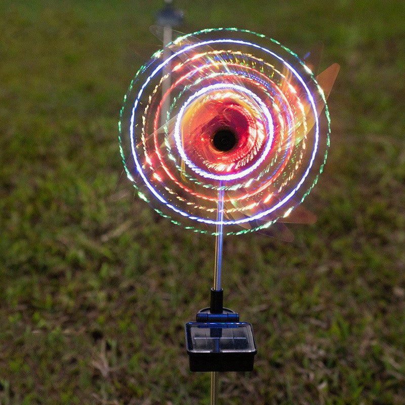 Summer Home Vacation - Led Solar Wind Spinner Light Garden Path Outdoor Yard Pinwheels Windmill Decor