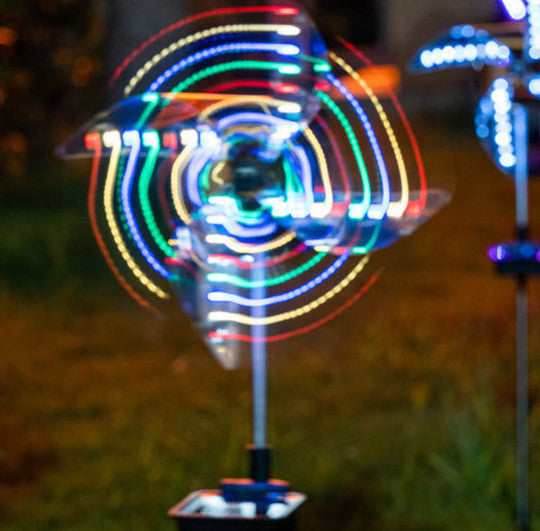 Summer Home Vacation - Led Solar Wind Spinner Light Garden Path Outdoor Yard Pinwheels Windmill Decor