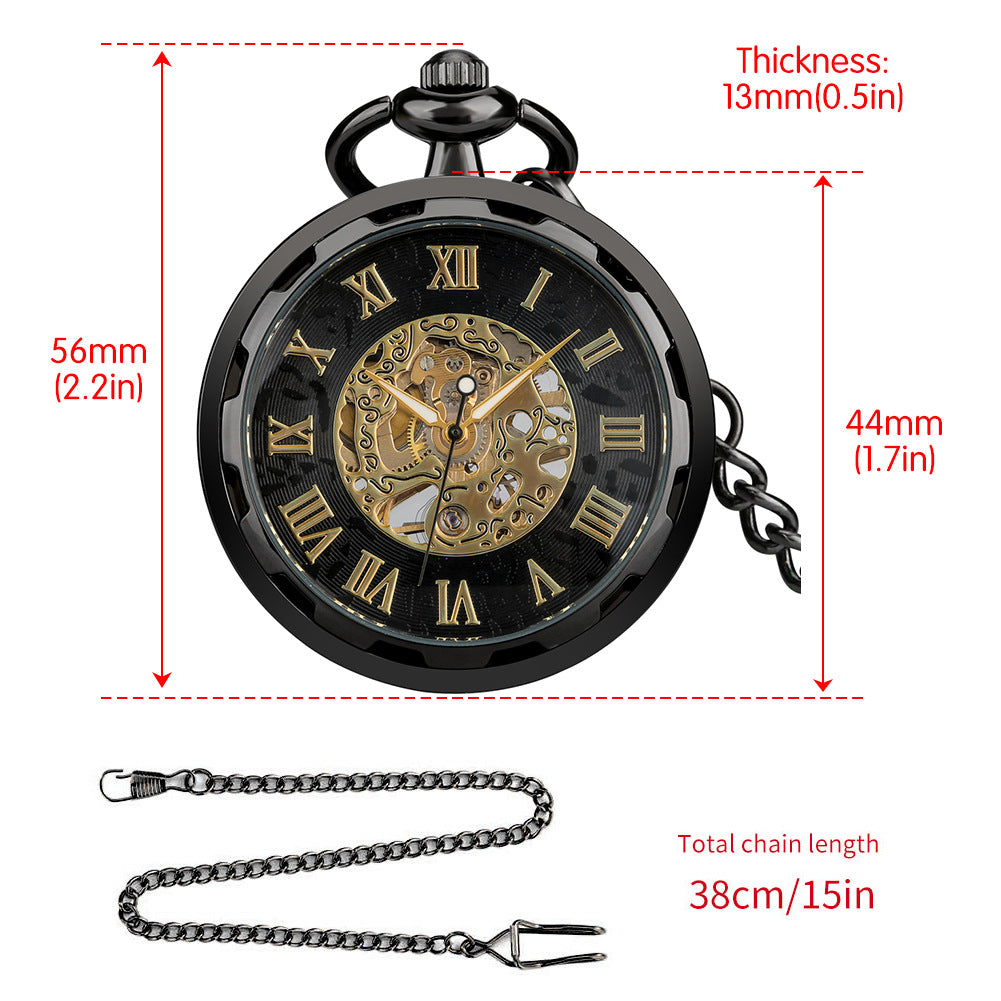 Manual Manipulator Pocket Watch Hollow Movement Roman Literal - Classic Modern Stylish Durable Unique Elegant