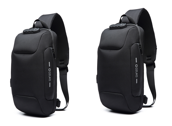 Sac à bandoulière multifonctionnel antivol sac de poitrine étanche USB